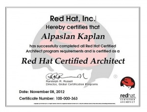 First Red Hat Certified Architect in Turkey